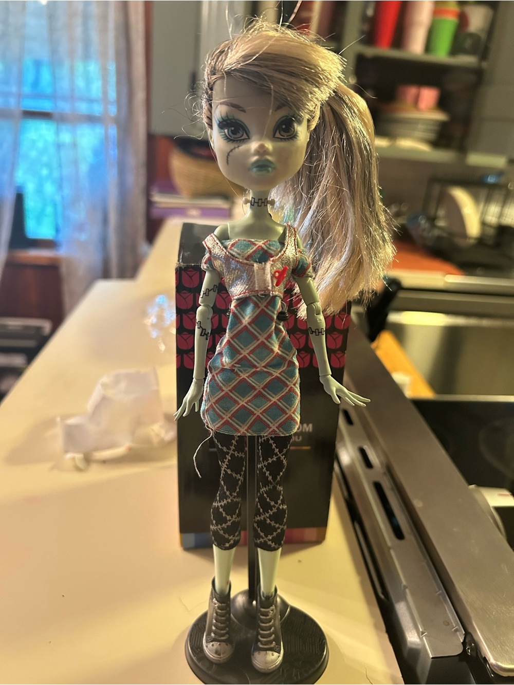 Mattel Monster High Doll with Teal Dress and Black Leggings